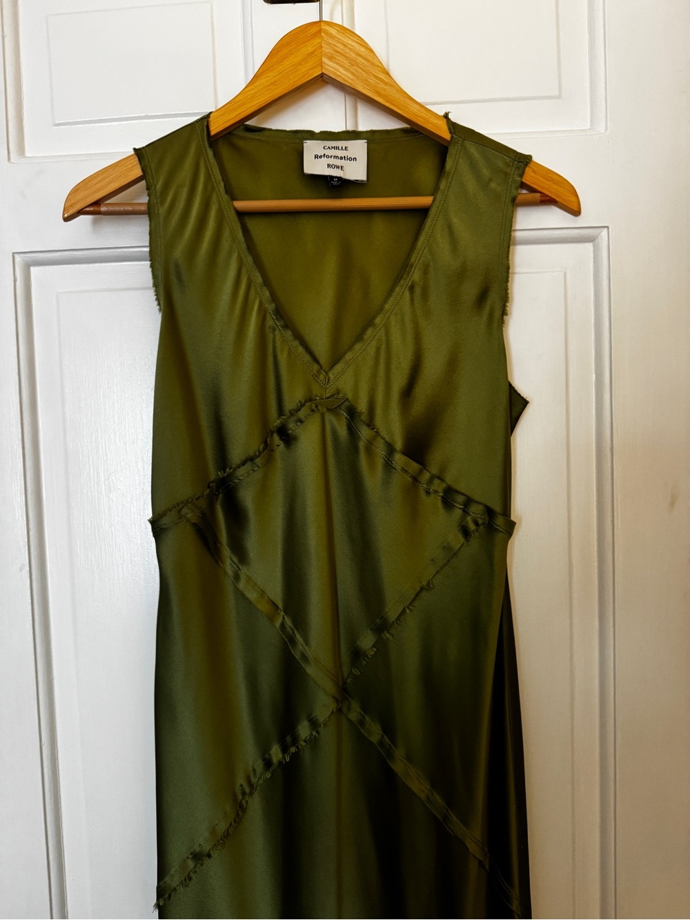 Reformation x Camille Rowe - Taylor V-Neck Silk Maxi Dress Size Medium - Picture 3 of 6
